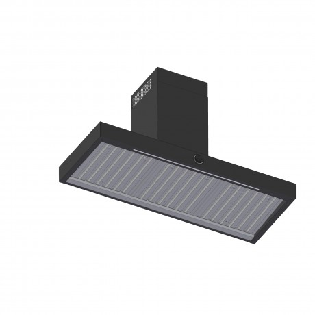 AIRFORCE Vis Boxy AN/A/120 120cm Μαύρο Απορροφητήρας Εντοιχιζόμενος Τζάκι